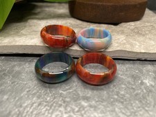 4 PC Acrylic Band Size 8 Stackable Finger Knuckle Joint Boho Ring Set New B5136