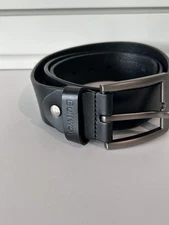 BUFFWAY SADDLE BLACK GENUINE LEATHER 1.5" CASUAL DRESS MEN'S BELT Sz 38