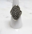 Women's Vintage Diamond Sterling Silver Cocktail Ring ~ Sz 7.75 ~ 10.7g ~ 3-K214