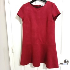 Glam Maroon Red One-Piece Soft 1/4 Zip Knee Length Dress Sml NWOT Cocktail Party