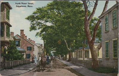 #ad North Water Street View Edgartown MA HorseDrawn Carriages 1910s Postcard $14.95