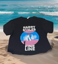Harry Styles Fine Line Love On Tour 2021 Shirt Adult Large Black Cutoff Bottom