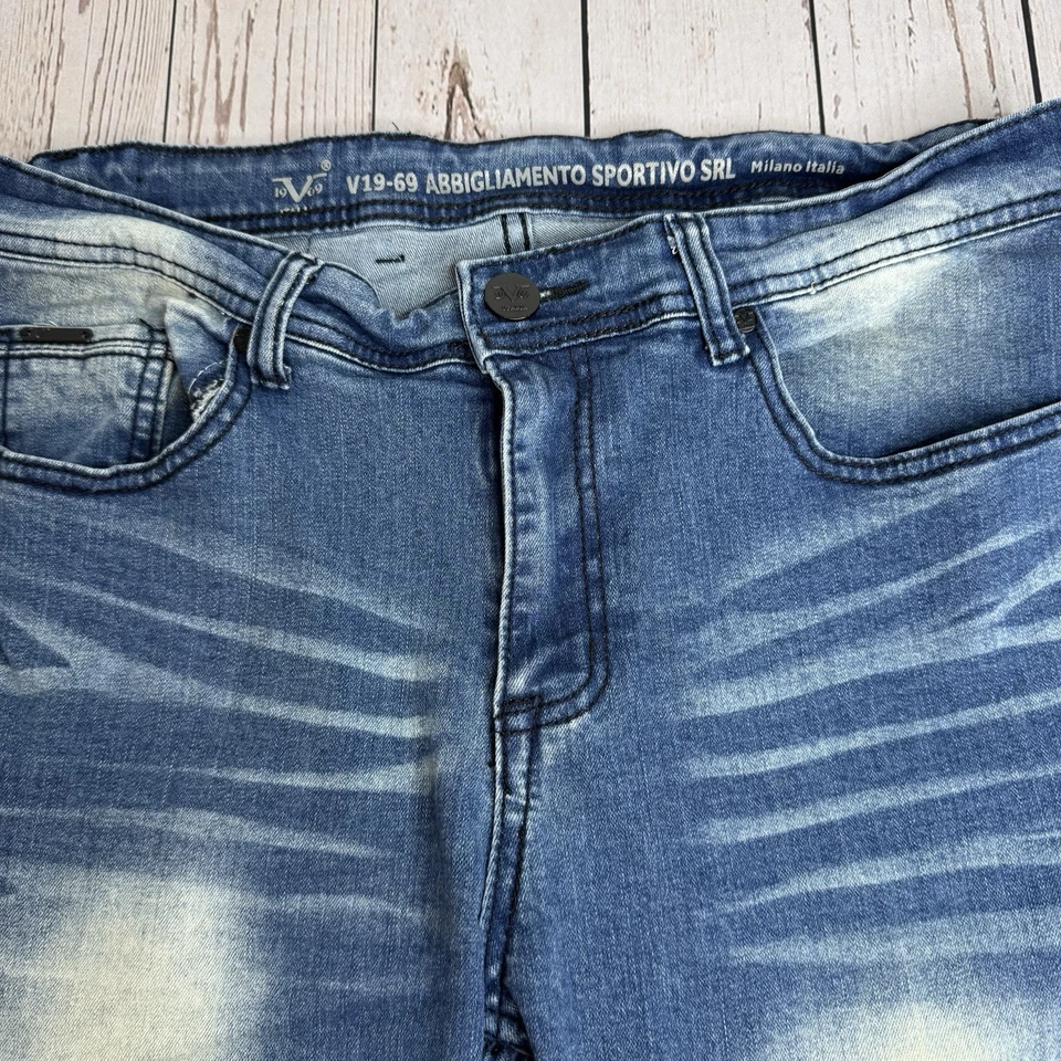 Versace 19V69 Abbigicatedo Sportivo SRL синий джинсовой ткани шорты мужские 30 искусственно состаренный - Изображение 2 из 4