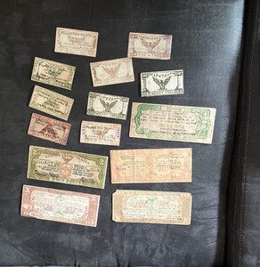 Philippines APAYAO 5, 10, 20, 50 centavos, 10 peso notes emergency currency WWII