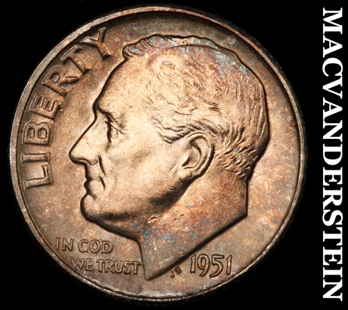 1951 Silver Roosevelt Dime-Choice Gem BU Lustrous No Reserve #i4522