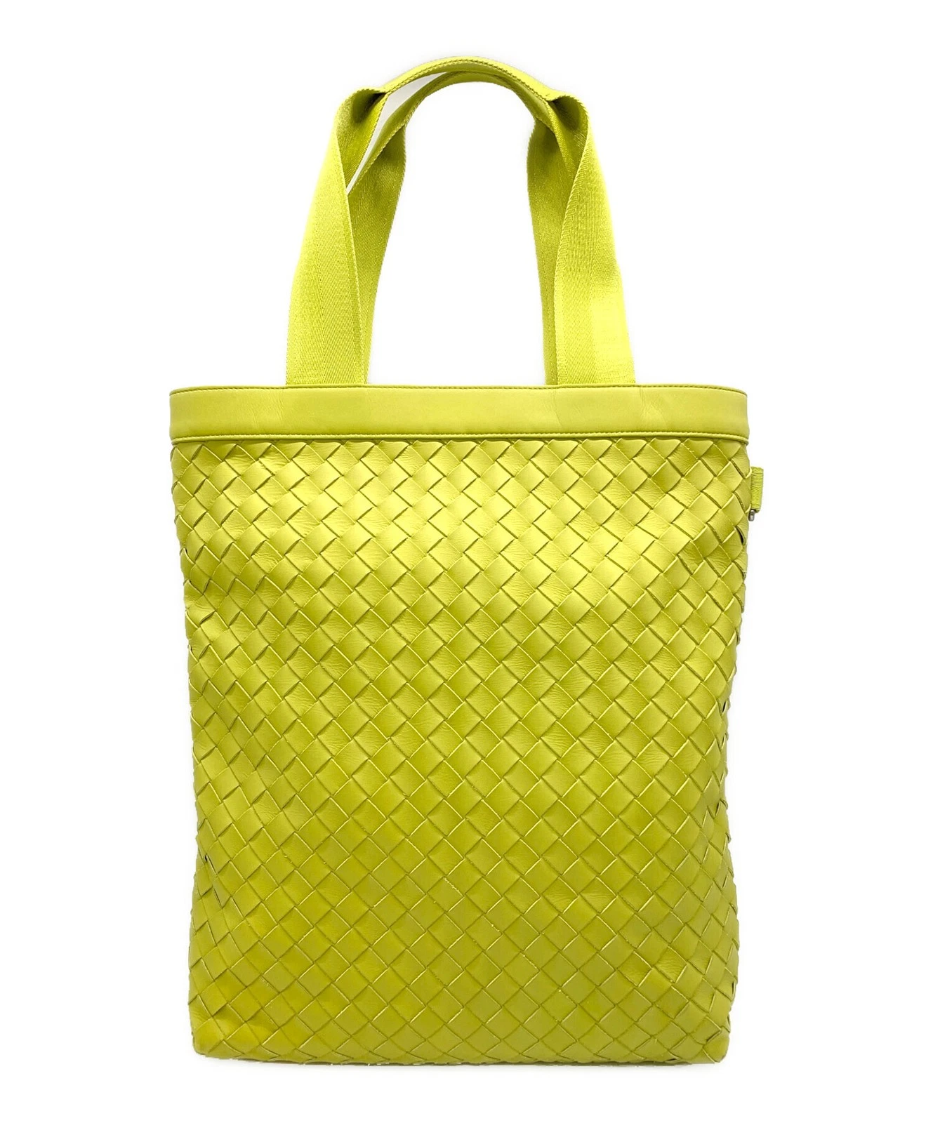 Bottega Veneta — Bottega Veneta Intrecciato Tote Bag  A2096162 Leather Yellow Green SK1145