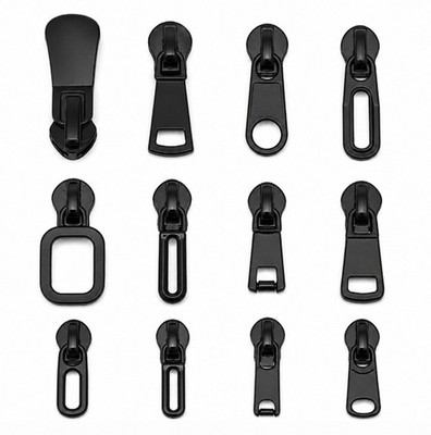12 Pack Zipper Slider Replacement Kit Metal Easy Install Pull Repair Jackets
