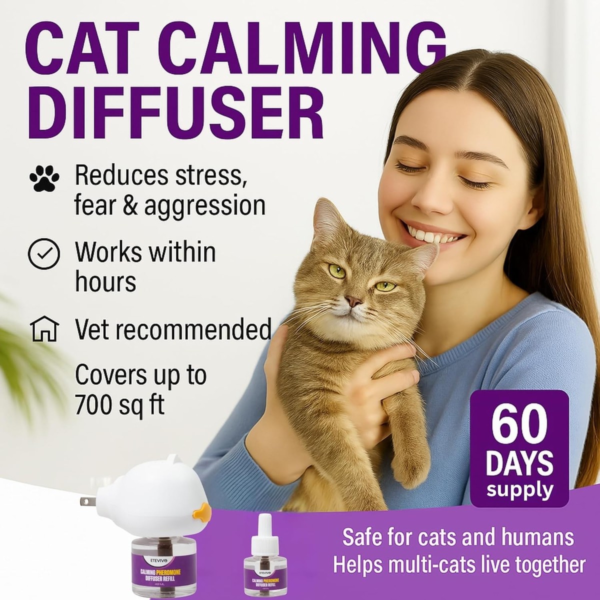 Cat Pheromones Calming Diffuser,FELIWAY Multicat Diffuser,Cat Anxiety Cat Pheromones Calming Diffuser,FELIWAY Multicat Diffuser,Cat Anxiety