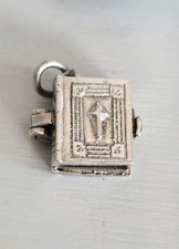Vintage NUVO Sterling Silver Opening  Bible Charm/pendant,Lords Prayer inside !!