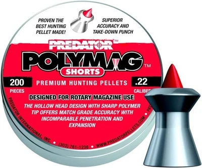 NEW predator polymag shorts .22 premium hunting pellets 15.89g 200 pack 8,7 mm