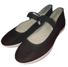 Black Suede Leather Mary Jane Style Comfort Flat By Easy Spirit Sz 8.5