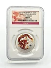 2012-P Australia Year of the Dragon Colorized Silver 50 Cent- NGC MS70