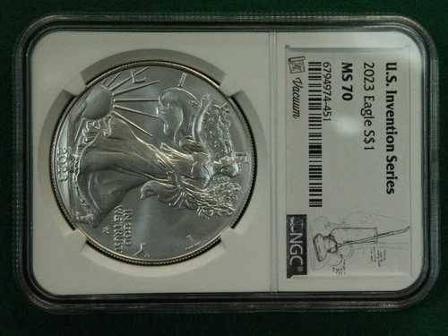 U.S. 2023 American Silver Eagle NGC MS 70 U.S. Invention Series