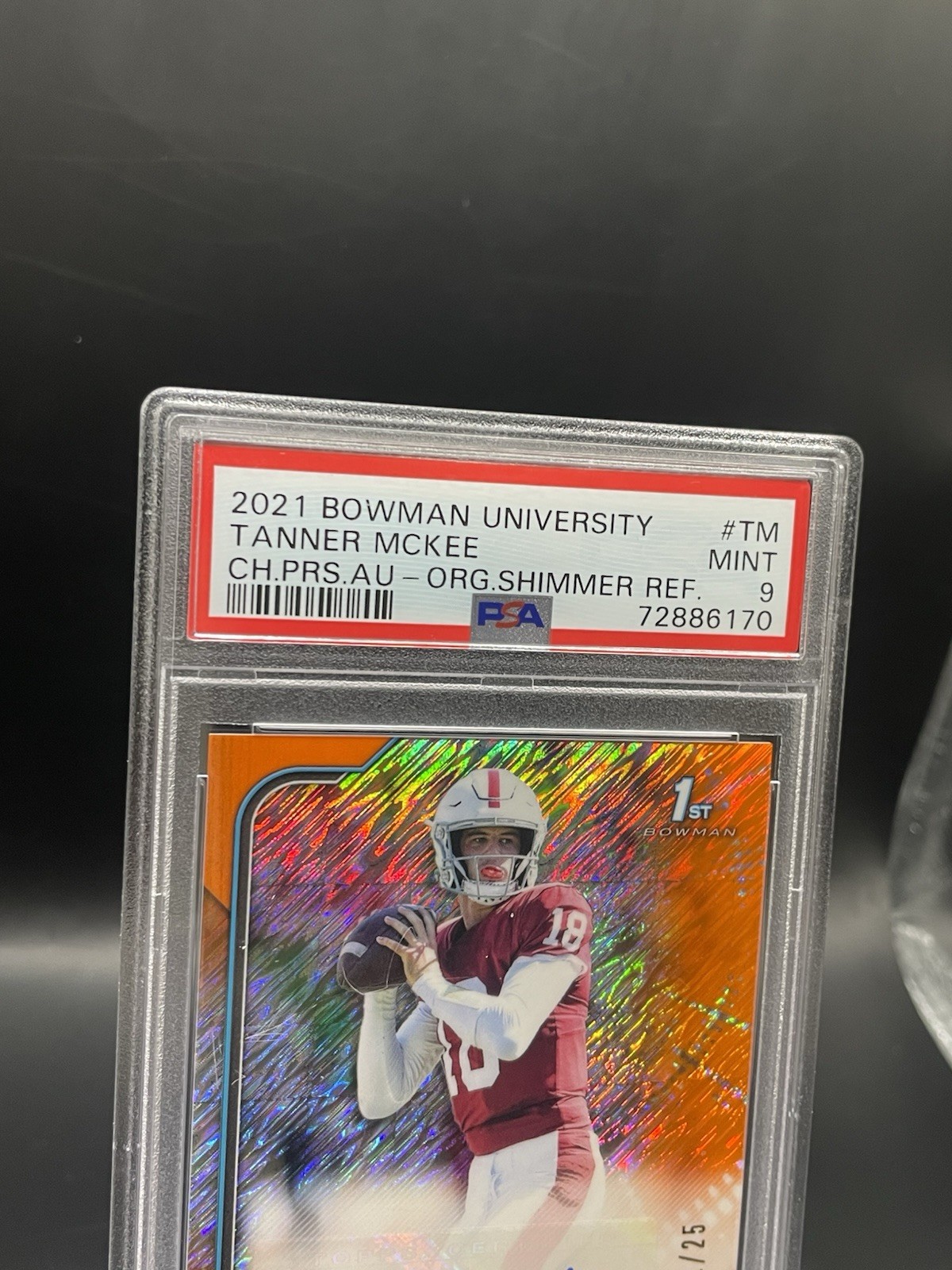 TANNER McKEE 2021 Bowman U Chrome Orange AUTO /25 - PSA 9 #BCPA-TM view 3