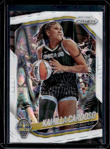 2025 Panini WNBA Prizm Kamilla Cardoso White Seismic #89 Sky