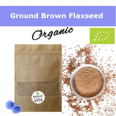NATURALVITA Milled Flaxseed Organic Ground Flaxseeds Powder Milled Linseed Raw Flax Seed