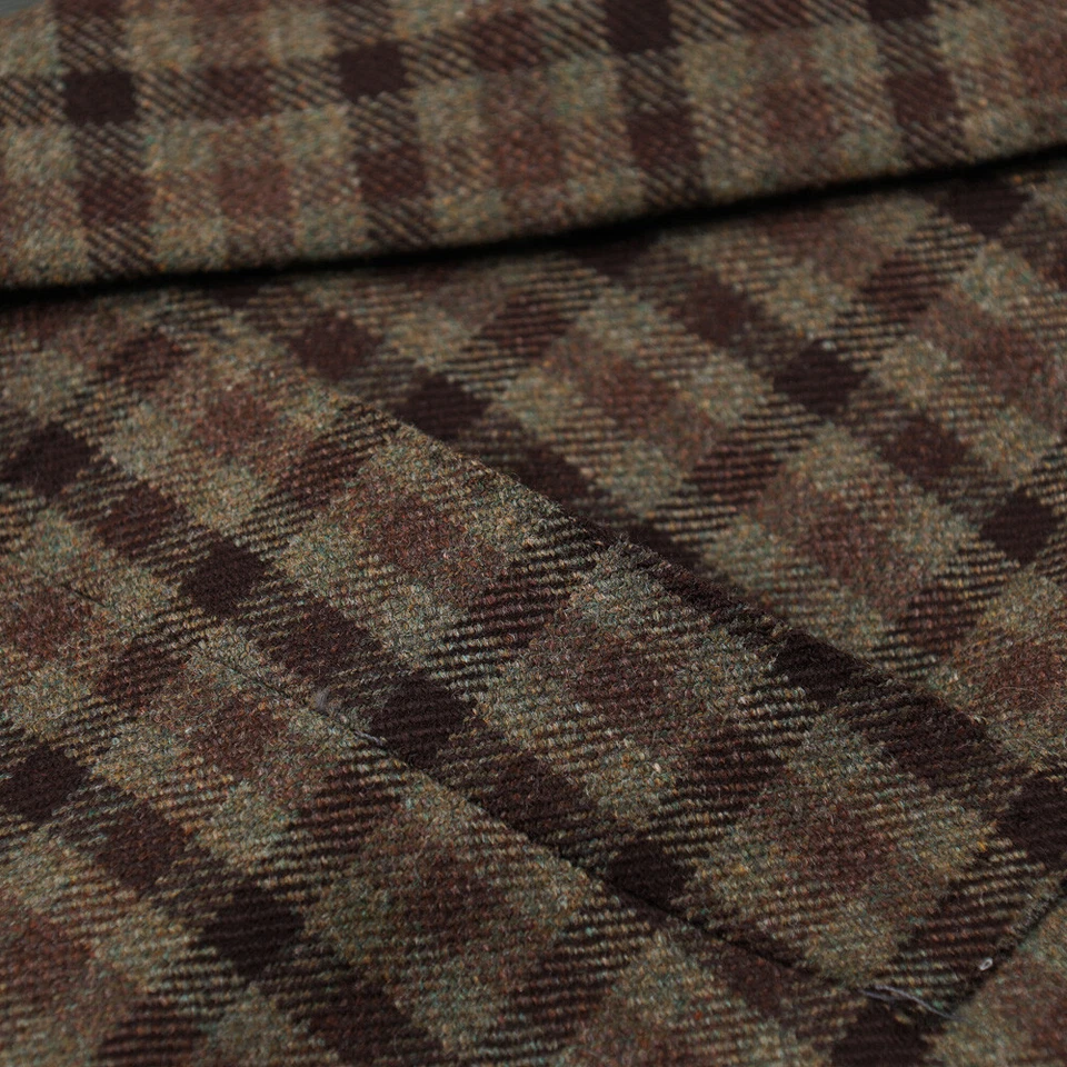 Casaco esportivo novo com etiquetas US$ 3195 SARTORIA PARTENOPEA verde xadrez em camadas lã e cashmere 40 R - Imagem 4 de 4