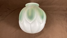 Antique Art Deco Arts Crafts Glass Lotus Flower Lamp Light Shade 3 1/4