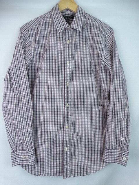 Banana Republic Men's Shirt Size Medium Purple Plaid Long Sleeve Button Down Top