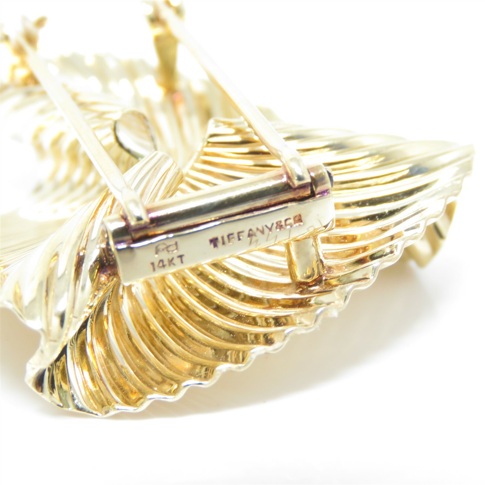 NYJEWEL Tiffany & Co. 14k Yellow Gold Swirl Fan P… - image 3