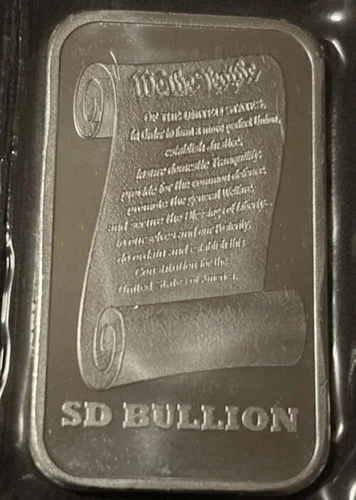 1 troy Oz 999 Silver Bar By SD Bullion  We The People Bar Sealed