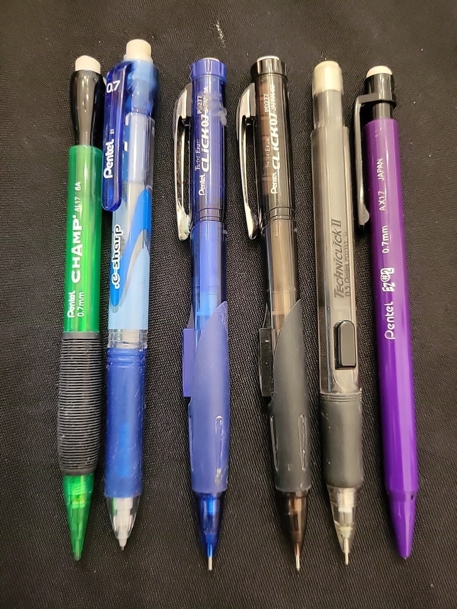 Pentel Mechanica 0.5㎜ Vintage Pentel Vintage Mechanical Pencil Lot Of 6 0.5mm 0.7mm Lead Erasers