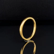 2mm Thin Gold Tungsten Ring High Polished Edges Durable Women Band For Christmas