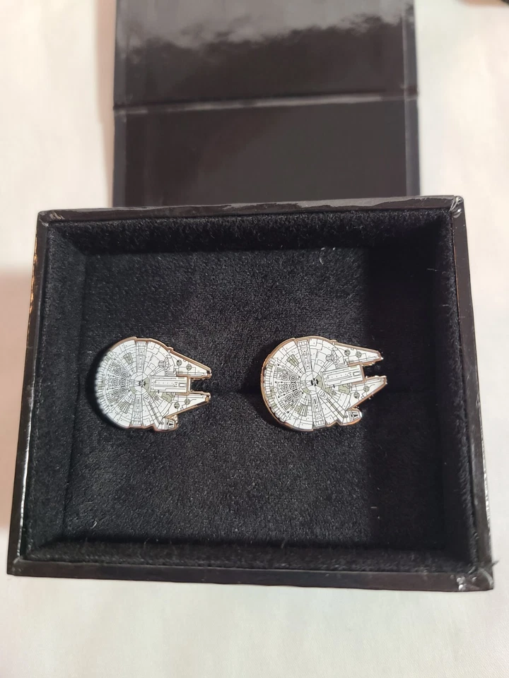 Gemelos con licencia oficial Star Wars Millenium Falcon estampado azul Foto 2 de 4