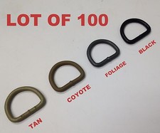 LOT OF 100 USA MADE Dee Ring D Ring Webbing Sling - 8 Gauge - Tactical Colors