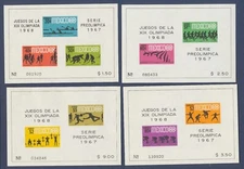 MEXICO - Scott 983a, 985a, C329a, and C331a - MNH S/S - Olympics --a