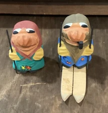 Lot Of 2 Vintage Trolls Hand Carved In Norway