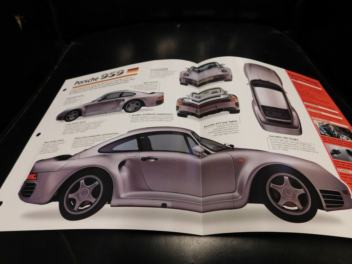 1987-1988 Porsche 959 Spec Sheet Brochure Photo Poster | eBay