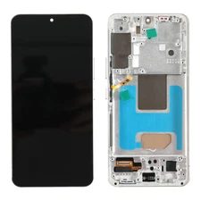 Incell LCD Touch Screen Frame Replacement For Samsung Galaxy S22 S901B/E White