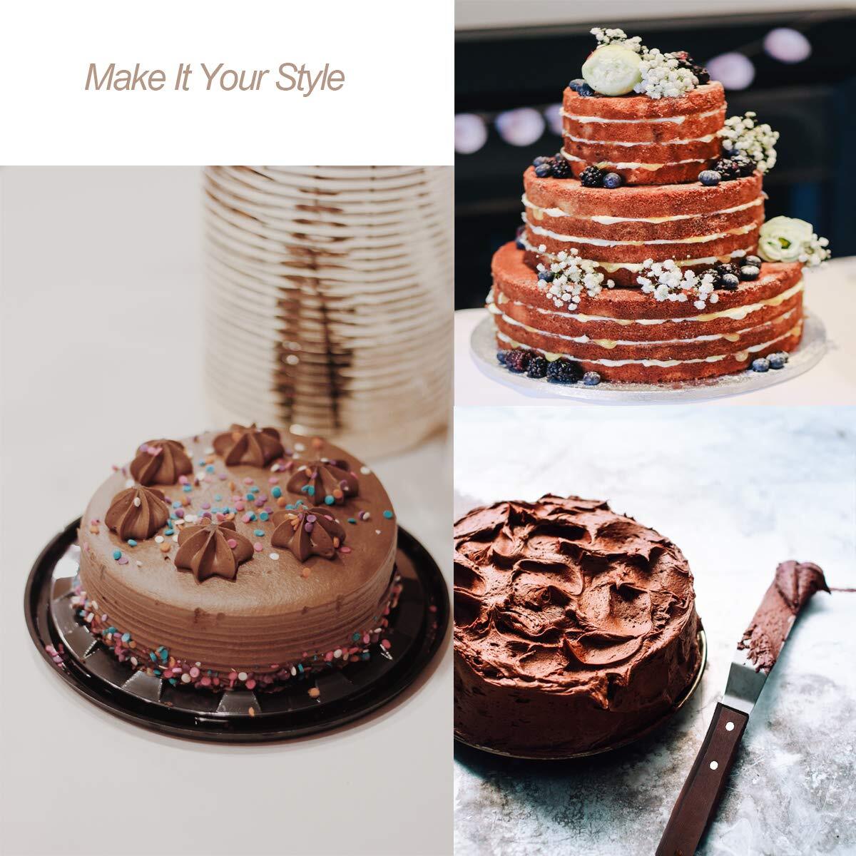 4 PCS Cake Decorating Icing Spatula set with 4 6 8 & 10 Inch Stainless Steel ...