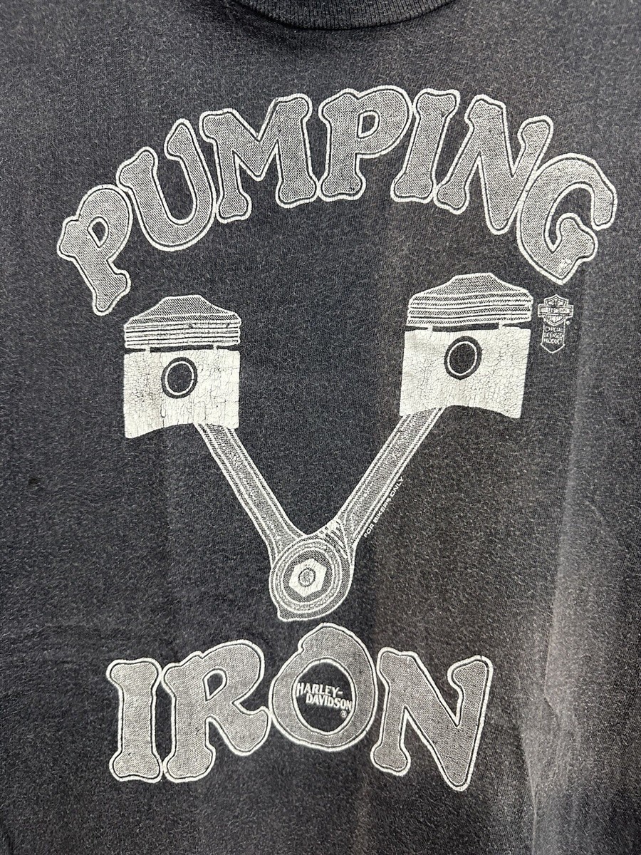 VTG 80s Harley-Davidson Pumping Iron Twin Engine Faded Sleeveless