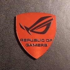 Asus Republic of Gamers ROG Label / Aufkleber / Sticker / Logo 30 x 26mm 189e 