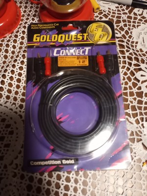 Interconnect W/ RCA 12ft- 3.7 M High Performance Car Audio- Gold Quest 