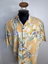 Tommy Bahama XL Orange Hawaiian Tropical Camp Shirt Heritage Tortola Silk