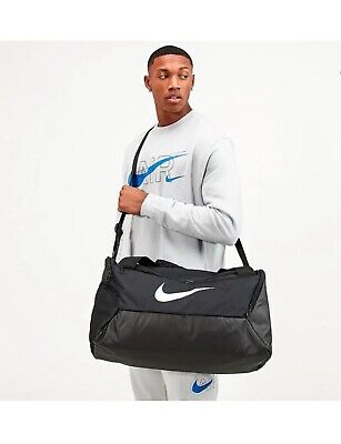 Nike Brasilia Small Duffel Polyester Duffle Bag Hobo - Black / White 
