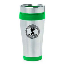 Stainless Steel Insulated 16oz Travel Mug Coffee Cup Celtic Tree Of Life Irish