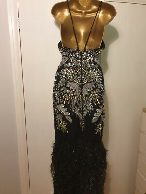 Asos Design Maxi Embellished Faux Feather Sequin Cocktail Party