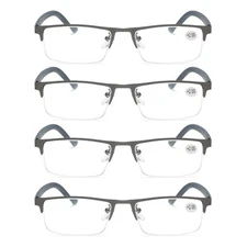 4 PK Men Blue Light Blocker Reading Glasses Anti Blue Light Spring Hinge Readers