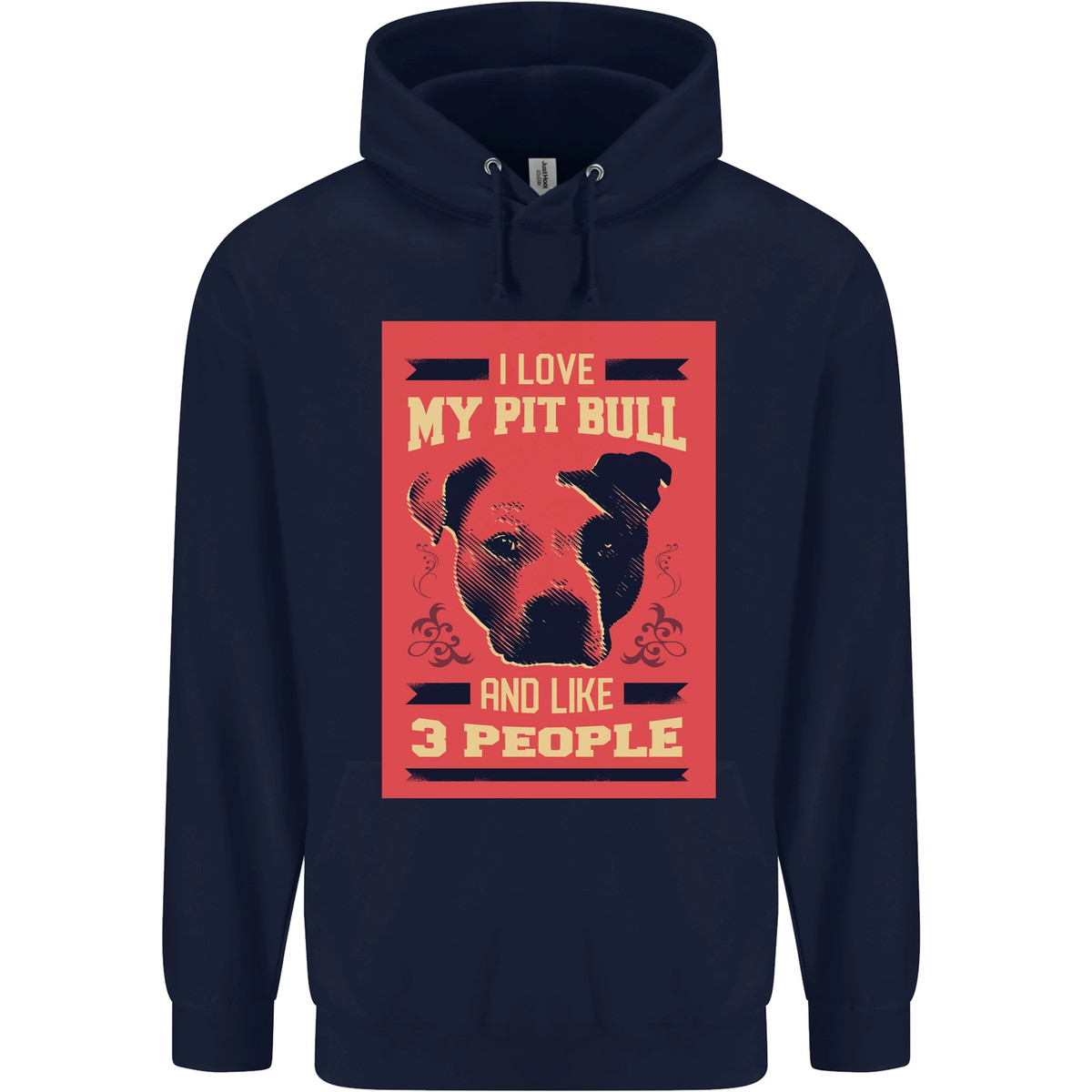 I Love My Pitbull u0026amp; 3 People Funny Mens 80% Cotton Hoodie | eBay