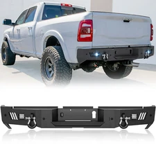 Rear Bumper With Sensor Holes & 18W LED Lights For 2019-2025 Dodge Ram 2500 3500