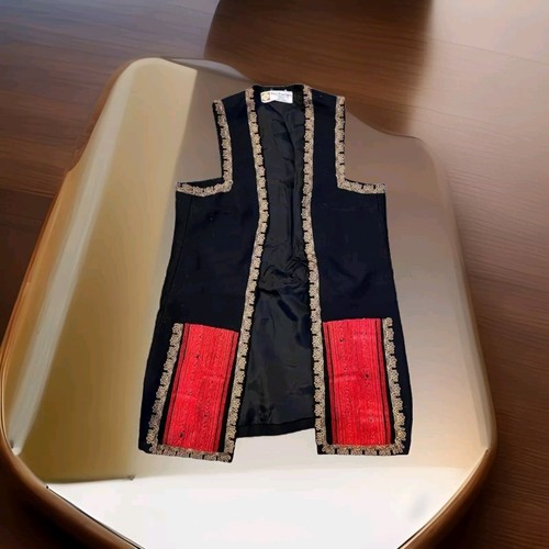 Vintage Yannis Travassaros Embroidered Vest "Size Tag Removed" Equal to Size S