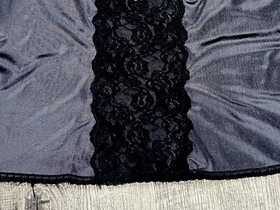 VTG Lingerie Camisole 34 Black Sliky Antron Nylon Chantilley Lace By Bestform