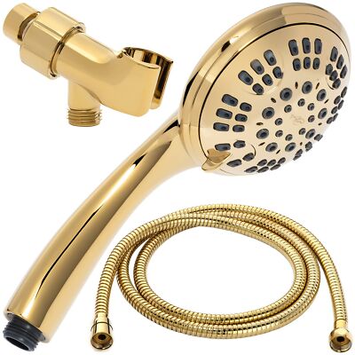 6 Function Handheld Shower Head Kit (Aqua Elegante) - Polished Brass - 2.5 GPM