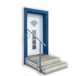 EingangsGeländerSet mit 1 Pfosten zur seitl. Montage komplett in