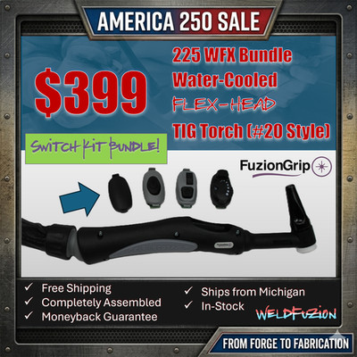 FuzionGrip 225WFX TIG Torch + Remote Bundle (Miller Configured)