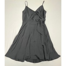 Express Women's Medium Black Wrap Dress Spaghetti Strap Mini Dress Holiday NYE